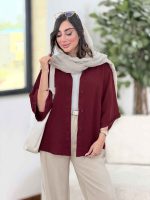 شومیز برش دار آستین پاکتی آیوان کد8317 - تصویر 22