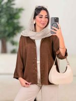 شومیز ساتن آستین پاگن کد 8222 - تصویر 3