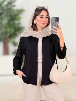 شومیز ساتن آستین پاگن کد 8222 - تصویر 9