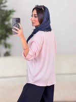 شومیز ساتن آستین پاگن کد 8222 - تصویر 8