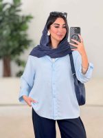 شومیز ساتن آستین پاگن کد 8222 - تصویر 2
