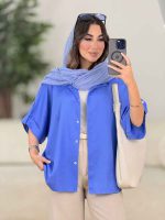 مانتو پانچ برش دار آستین پاگن کد 8324 - تصویر 2