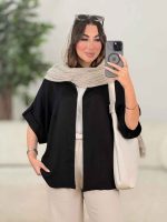 مانتو پانچ برش دار آستین پاگن کد 8324 - تصویر 18
