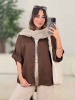مانتو پانچ برش دار آستین پاگن کد 8324 - تصویر 13
