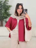 مانتو پانچ برش دار آستین پاگن کد 8324 - تصویر 29