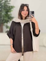 مانتو پانچ برش دار آستین پاگن کد 8324 - تصویر 33