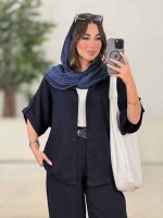مانتو پانچ برش دار آستین پاگن کد 8324 - تصویر 11