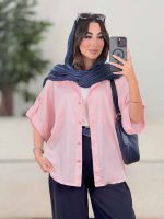 مانتو پانچ برش دار آستین پاگن کد 8324 - تصویر 7
