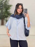 مانتو پانچ برش دار آستین پاگن کد 8324 - تصویر 5