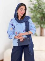 شومیز طرح گل لاله کد 8350 - تصویر 5