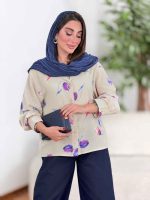 شومیز طرح گل لاله کد 8350 - تصویر 4
