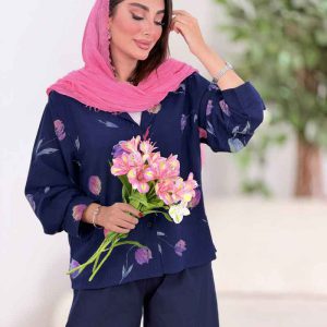 شومیز طرح گل لاله کد 8350