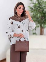 شومیز طرح گل لاله کد 8350 - تصویر 6