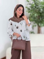 شومیز طرح گل لاله کد 8350 - تصویر 14
