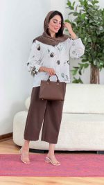 شومیز طرح گل لاله کد 8350 - تصویر 11