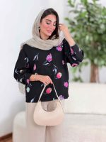 شومیز طرح گل لاله کد 8350 - تصویر 8