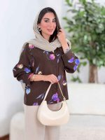 شومیز طرح گل لاله کد 8350 - تصویر 19