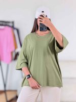 تیشرت باکسی آلینا کد 8364 - تصویر 2