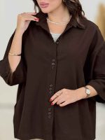 مانتو برش دار آستین دکمه کد 8366 - تصویر 14
