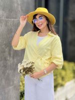 مانتو لینن آستین پفی کد 8363 - تصویر 19