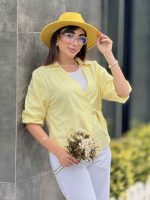 مانتو لینن آستین پفی کد 8363 - تصویر 13