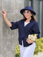 مانتو لینن آستین پفی کد 8363 - تصویر 2