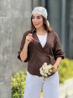 مانتو لینن آستین پفی کد 8363 - تصویر 7
