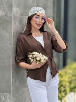مانتو لینن آستین پفی کد 8363 - تصویر 18