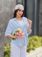 مانتو لینن آستین پفی کد 8363 - تصویر 27