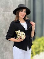 مانتو لینن آستین پفی کد 8363 - تصویر 12