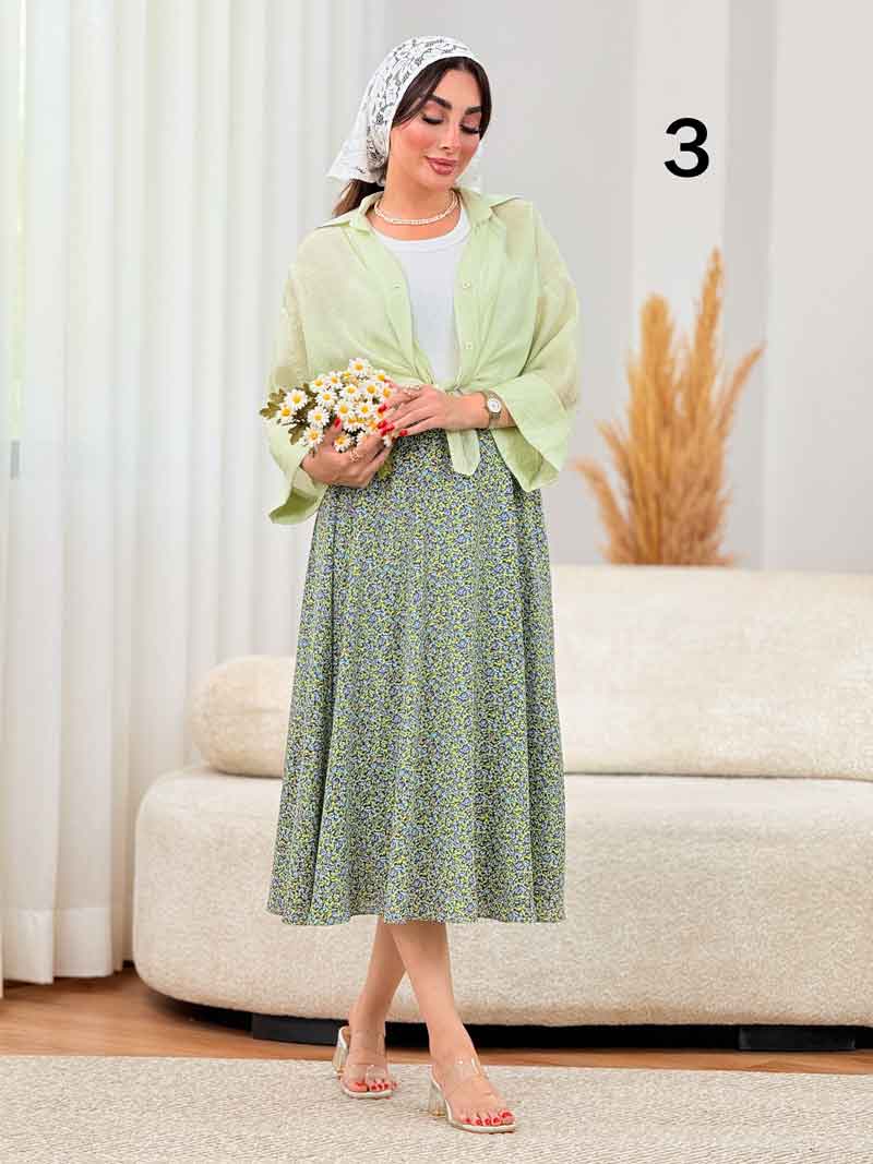 دامن طرح گل ریز کد 8351