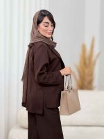 مانتو دو دکمه برش دار کد8390 - تصویر 6