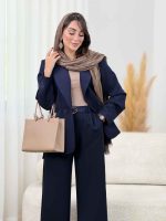 مانتو دو دکمه برش دار کد8390 - تصویر 15