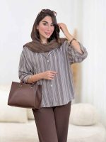 مانتو طرح راه راه طنین کد 8400 - تصویر 8