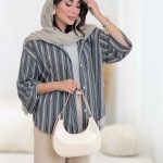 مانتو طرح راه راه طنین کد 8400