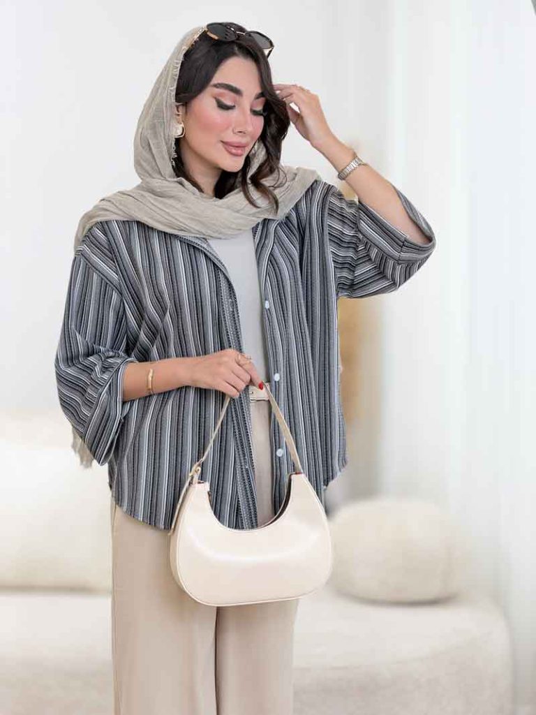 مانتو طرح راه راه طنین کد 8400
