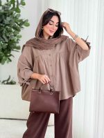 مانتو پانچ آستین بند توسکا کد8393 - تصویر 11