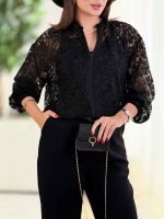 شومیز طرح دار جلو زیپ کد 8395 - تصویر 5