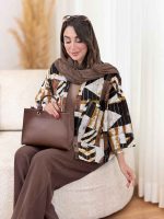 مانتو کوک دوزی طرح دار کد 8396 - تصویر 2