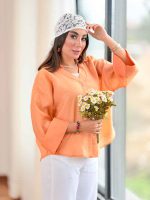 شومیز آستین پاکتی پشت پیله کد8388 - تصویر 18