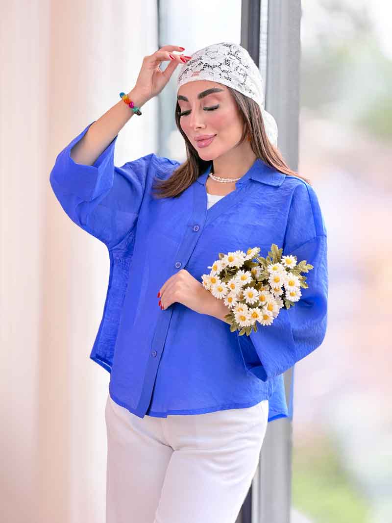شومیز آستین پاکتی پشت پیله کد8388