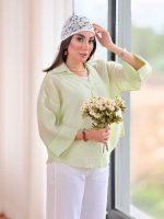 شومیز آستین پاکتی پشت پیله کد8388 - تصویر 13