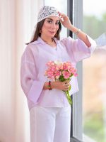 شومیز آستین پاکتی پشت پیله کد8388 - تصویر 2