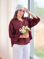 شومیز آستین پاکتی پشت پیله کد8388 - تصویر 5