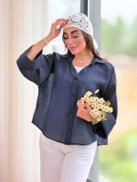 شومیز آستین پاکتی پشت پیله کد8388 - تصویر 6