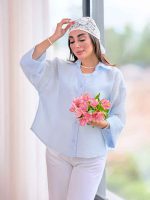 شومیز آستین پاکتی پشت پیله کد8388 - تصویر 4