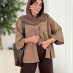 مانتو برش دار دو جیب کد 8105