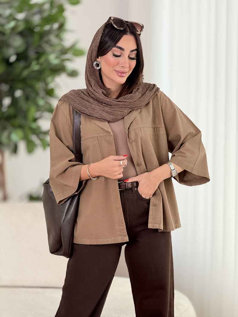 مانتو برش دار دو جیب کد 8105