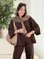 مانتو برش دار دو جیب کد 8105 - تصویر 10