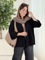 مانتو برش دار دو جیب کد 8105 - تصویر 4